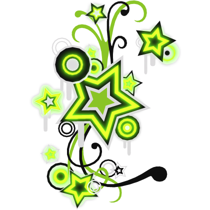 Emissive Green Scene Star Frutiger Metro Backdrop