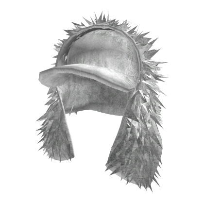 White Hat with Fur Headscarf