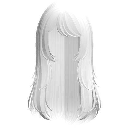 cute long layered wispy doll hair in white Roblox item