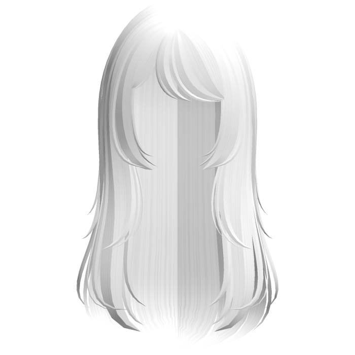 cute long layered wispy doll hair in white