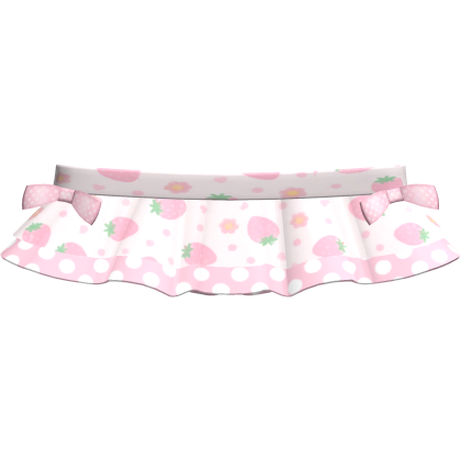 cute pink and white strawberry skirt Roblox item