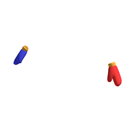 ♡ red and blue jester gloves