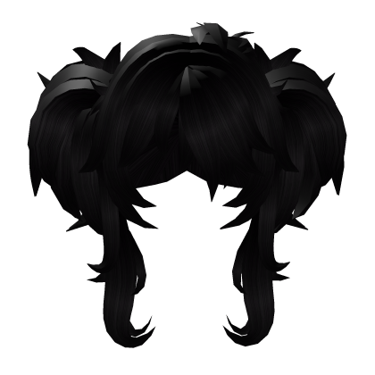 Y2K Black Emo With Medium Pigtails Hair Roblox item