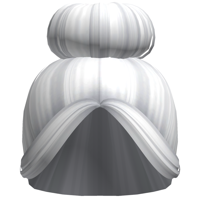 -',ৎ Cheerleader Sock Bun with Bangs in White