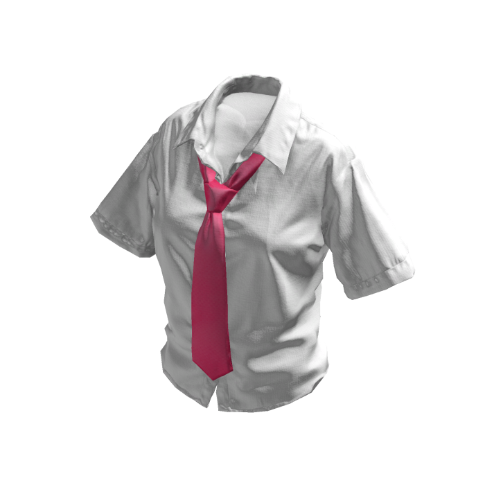 White Buttoned Up Shirt w/ Pink Tie