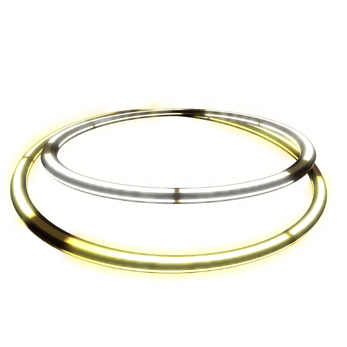 ✨ Emissive Glowing Golden Angel Double Halo