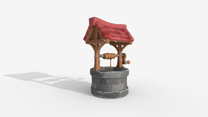 Stylized Wishing Well - Low Poly 3D Model preview 1