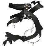Epic Mystical Gothic Emo Distressed Scarf Black