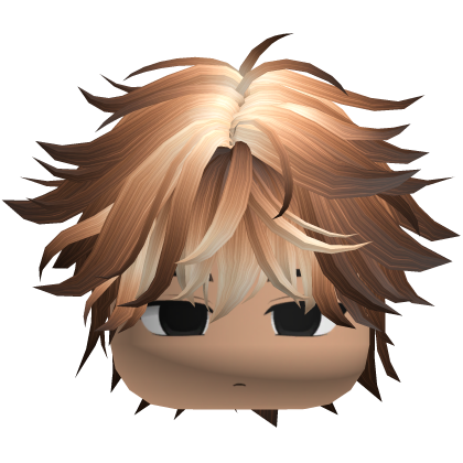 Cute Y2K emo boy messy fluffy bronw blonde hair Roblox item