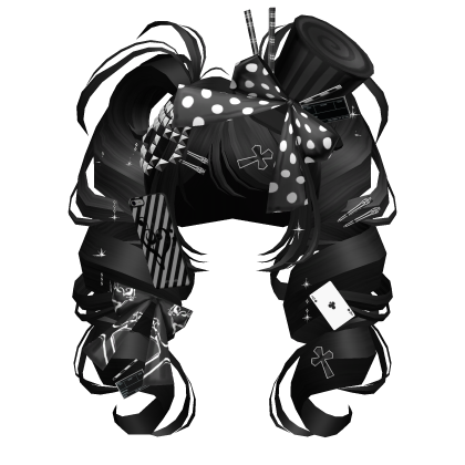 Crazy Curly Magician Pigtails (Black) Roblox item