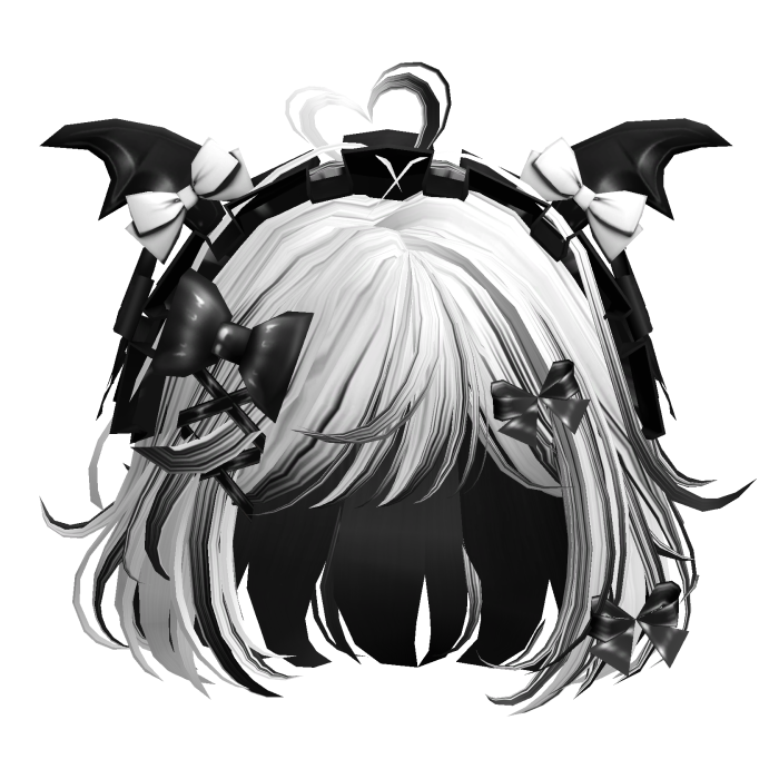 Goth Bob w/Maid Headband (White&Black)