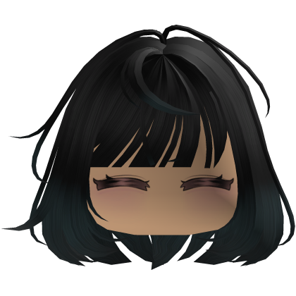 Cute emo y2k hair fluffy (black green)