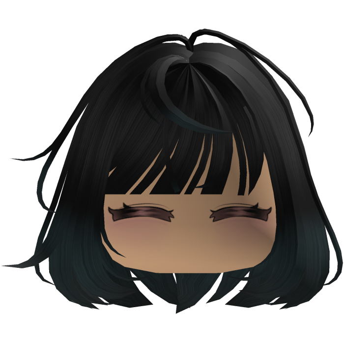 Cute emo y2k hair fluffy (black green)