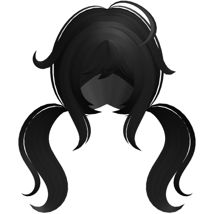 kawaii messy tweencore pigtails in black