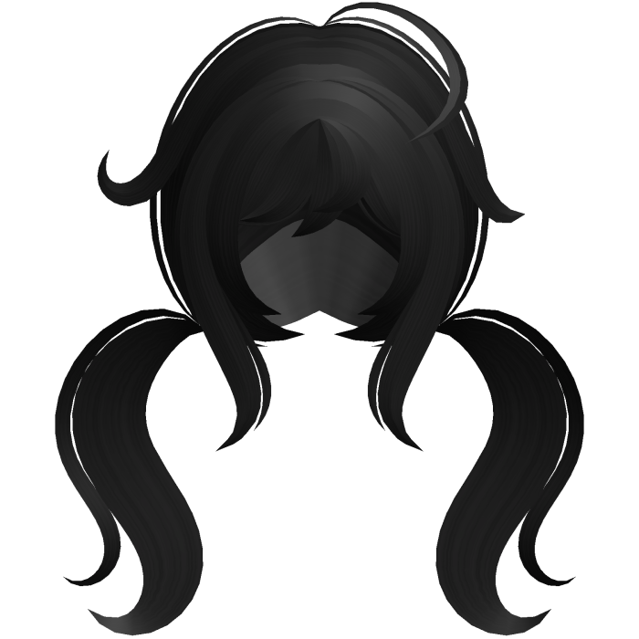 kawaii messy tweencore pigtails in black