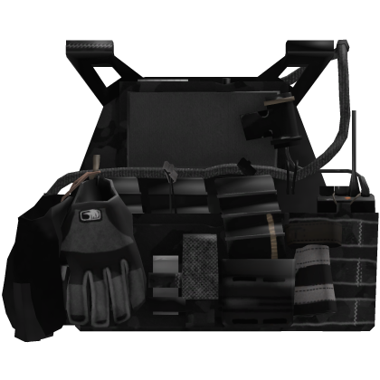 Realistic Tactical Vest Black Camo Military