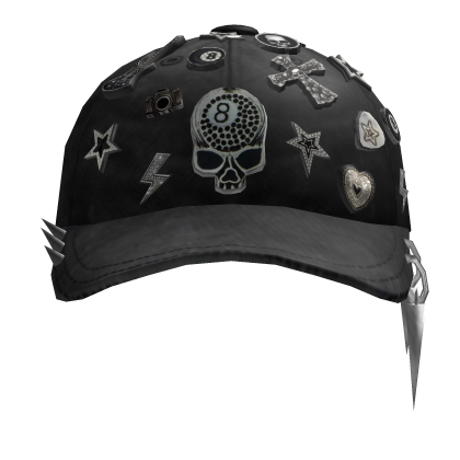 Y2K Hat Pins Cap - Black Roblox item