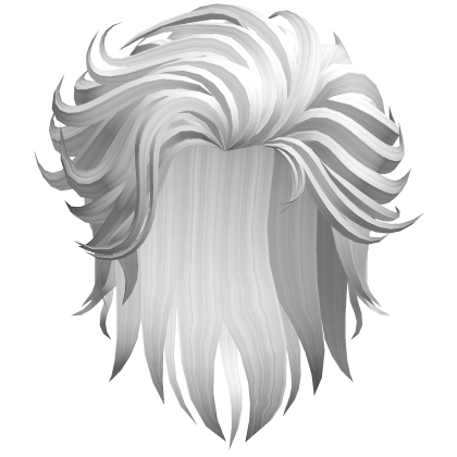 Swept Back Mullet Hair - White