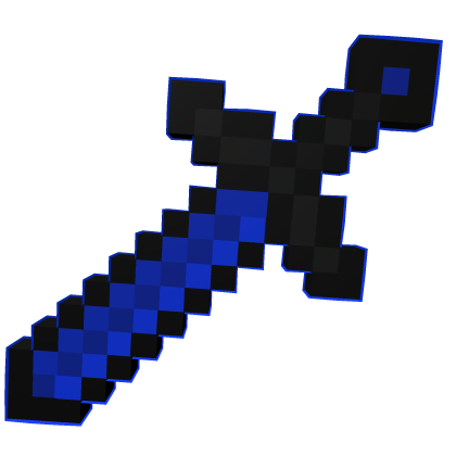 Blue Black Pixel Sword