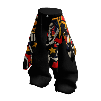 iBLOX - Y2K Pop Art Layered Baggy Pants
