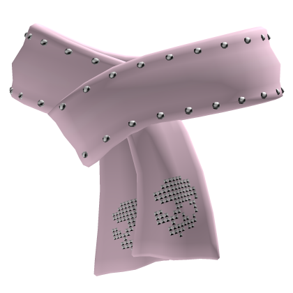 emo studded skull pink scarf┆goth vkei punk moe