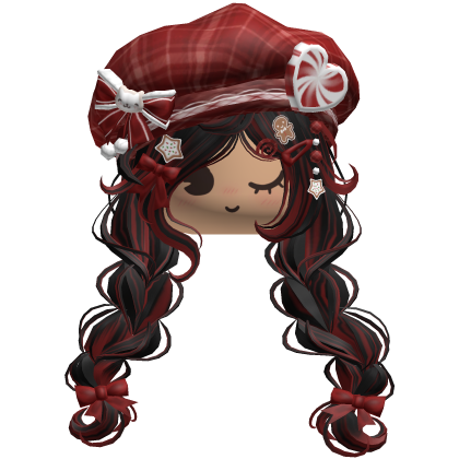 ♡ Christmas Preppy Holiday Braids (Black & Red)