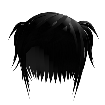 choppy emo pigtail bob black Roblox item