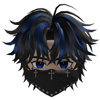 Spiky Hair w/ Bandana & Glasses (Black/Navy)