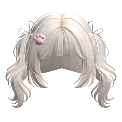 Cute Wavy Pigtails w/ Ribbons(Beige) Roblox item