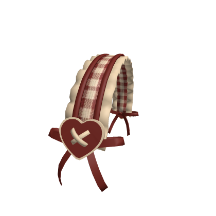 igari red ruffle headband with bows and heart Roblox item