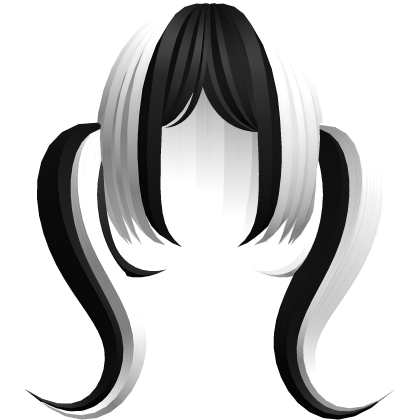 キ white&black elegant middle part bangs//twintails Roblox item