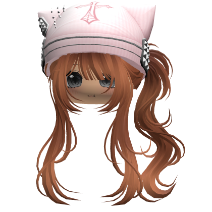 Messy Ponytail W/ Punk Kitty Cap Ginger Roblox item