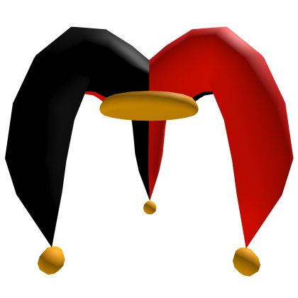 Long Three-Pointed Jester Hat (Black/Red & Gold) Roblox item