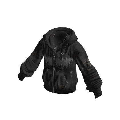 Faded Graphic Pullover Hoodie (Black)