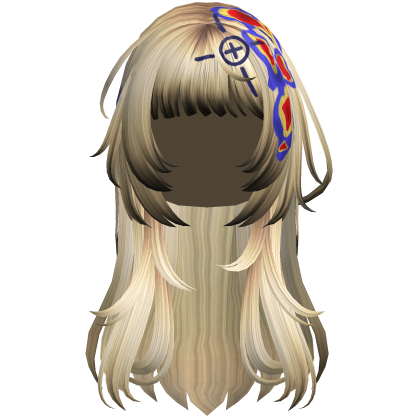 Yellow Heatwave Crosshair Punk Flowy Girl Hair