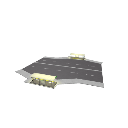Road with bus stop