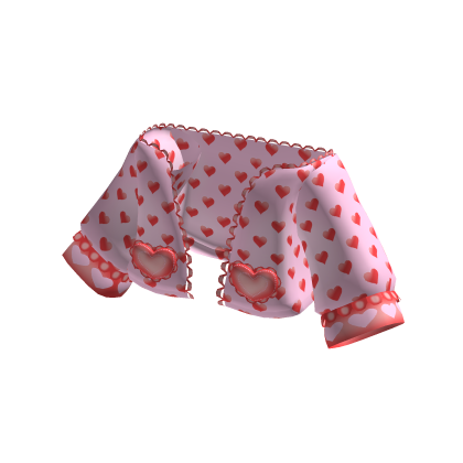 Pink Off Shoulder Heart Hoodie (pink) thumbnail