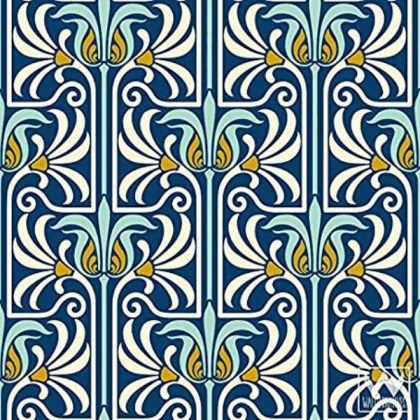 Art-Deco Blue Swirls Wallpaper Roblox decal