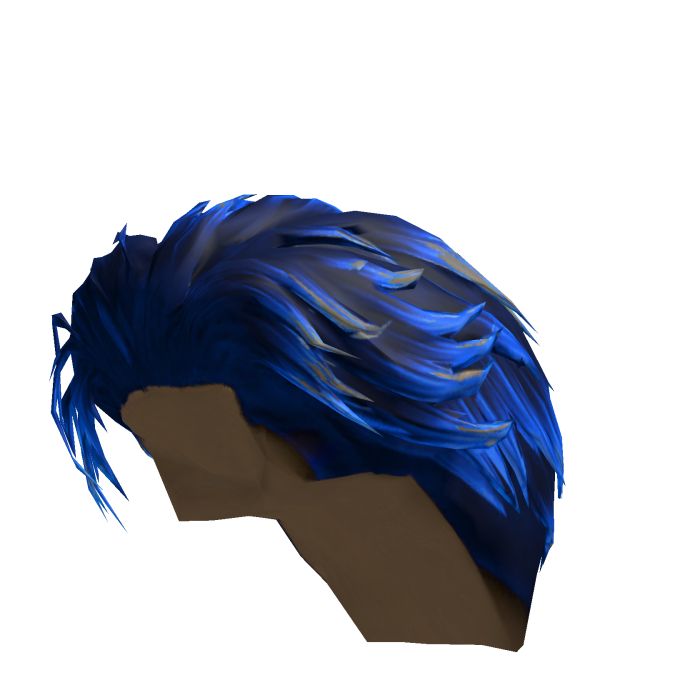 Fluffy hair with blue bangs