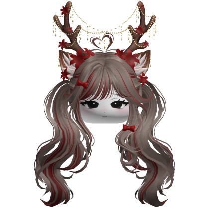 Ethereal Christmas Fairy Fawn Pigtails w/ Antlers