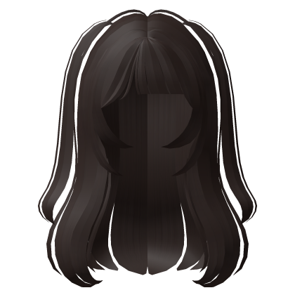 . ‿ ♡ shy straight hime pigtail hair dark brown Roblox item