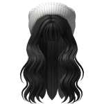 Lush Long Wavy Hair with Beanie (Black)