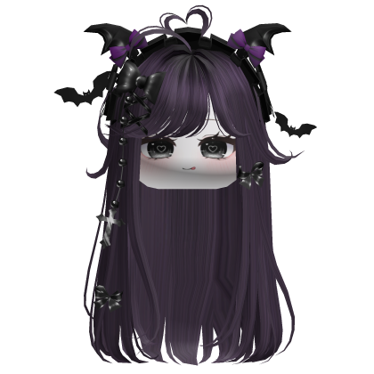 Vamp Straight  Hair w/Headband (Purple)