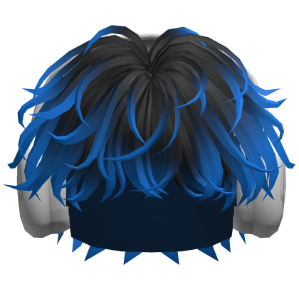 Messy Hair w/ White Skull Headphones (Black&Blue)