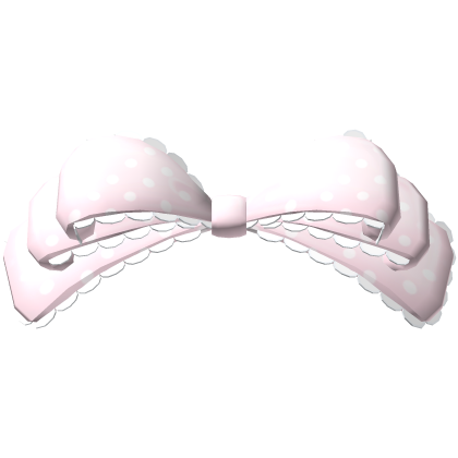 cute ruffled polka dot bow in pink Roblox item