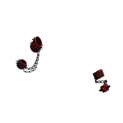 Chain Spike Punk Bracelets | Red Black thumbnail