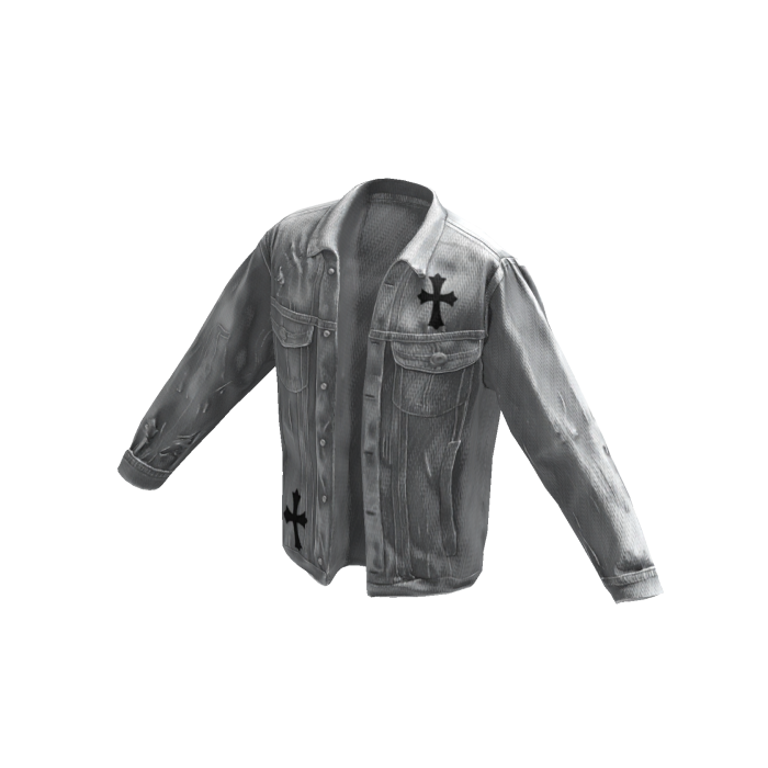 White Cross Denim Jacket