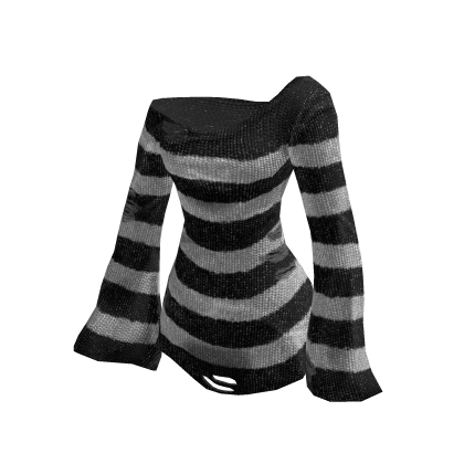 Black White Striped Baggy Emo Sweater Roblox NoFilter