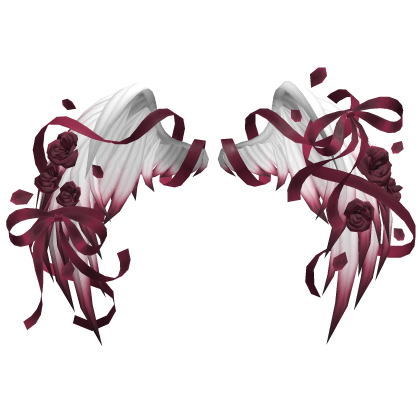 🎀 Rose Petal Angel Wings Ribbons Bows Cherry Red