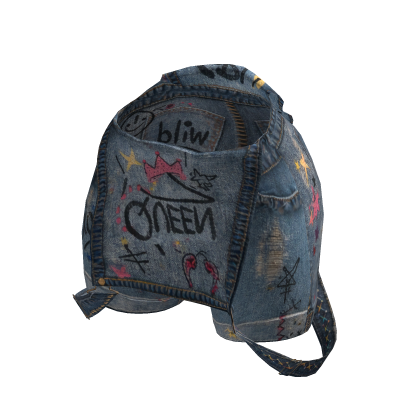 ✅🔴Graffiti Queen Denim Overalls Shorts🔴✅ thumbnail